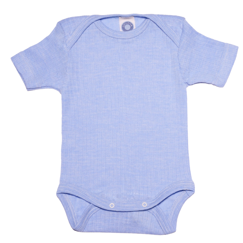 Cosilana wol/zijde/katoen romper korte mouw โ Blauw