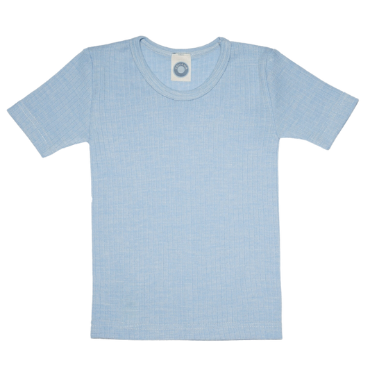 Cosilana wool/silk/cotton t-shirt – Blue
