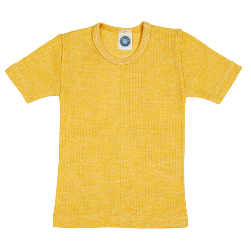 Cosilana T-Shirt Wolle/Seide/Baumwolle – Gelb