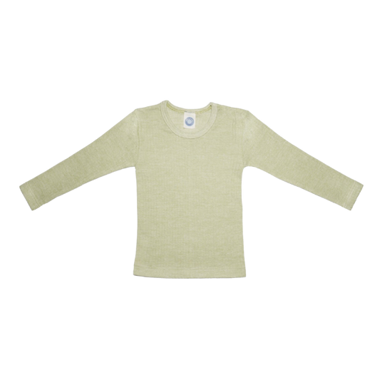 Cosilana wool/silk/cotton long-sleeved top - Green