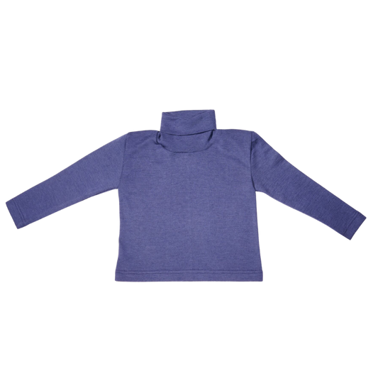 Cosilana wool/silk long-sleeved turtleneck top - Navy