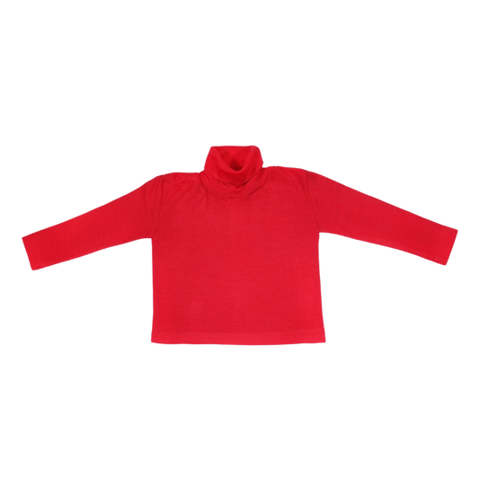 Cosilana wool/silk long-sleeved turtleneck top - Red