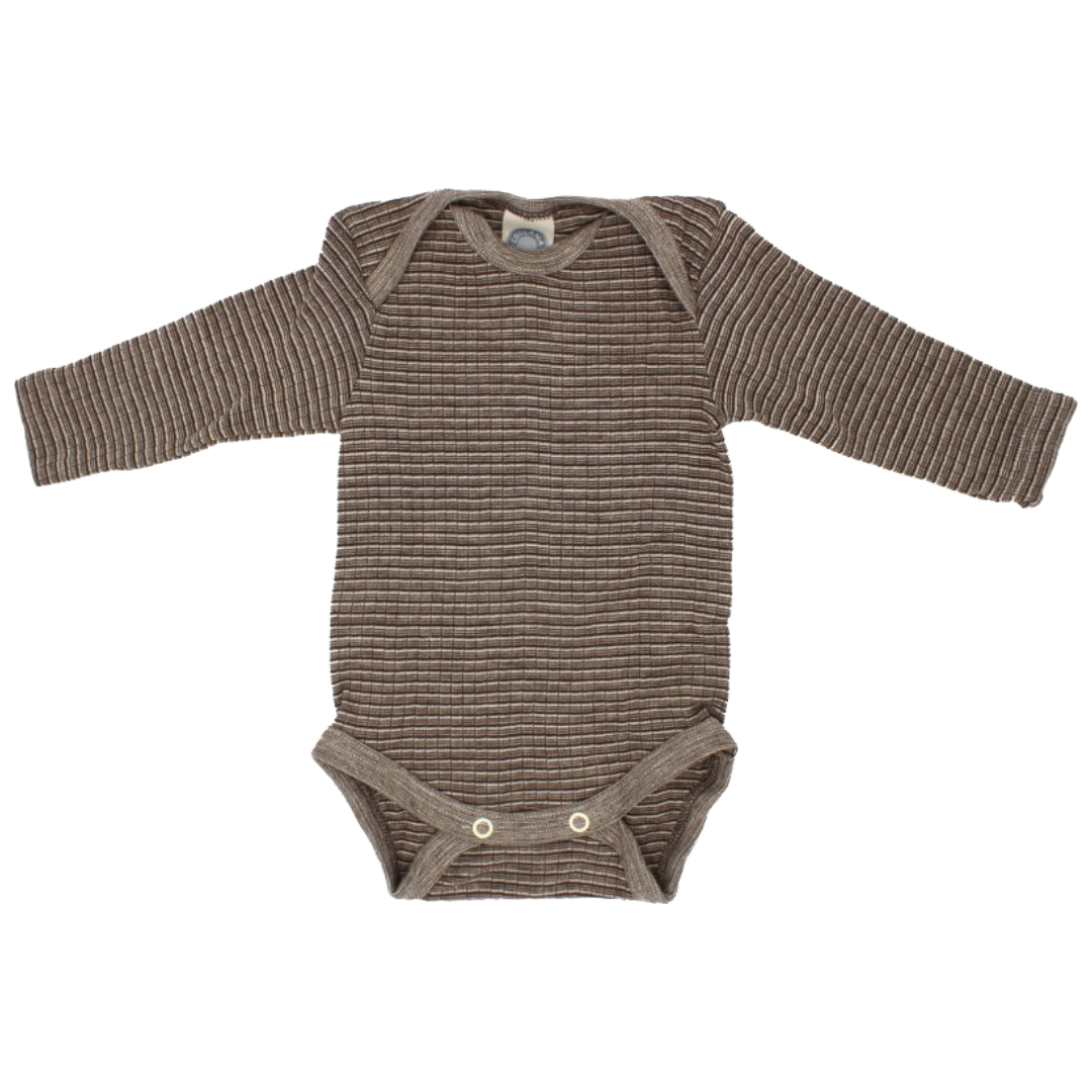 Cosilana wol/zijde/katoen romper - Brown / Natural