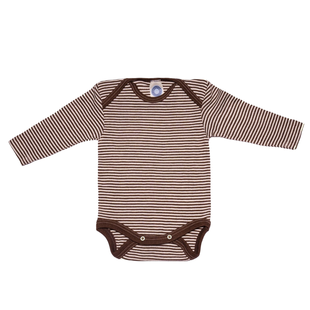 Cosilana wol/zijde romper lange mouw – Brown / Nature