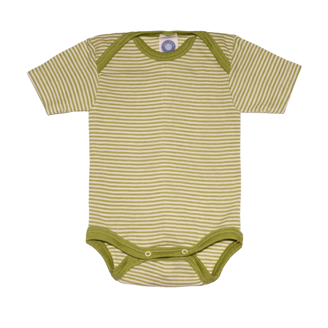 Cosilana wol/zijde romper korte mouw – Green / Nature