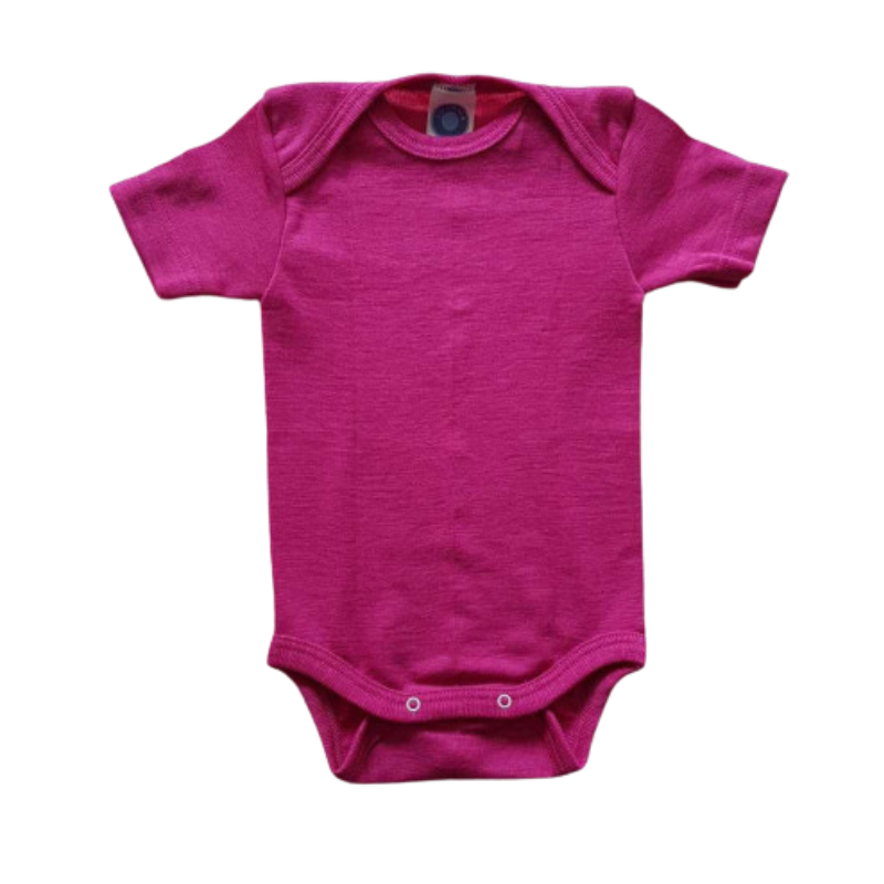 Cosilana wol/zijde romper korte mouw โ Pep pink