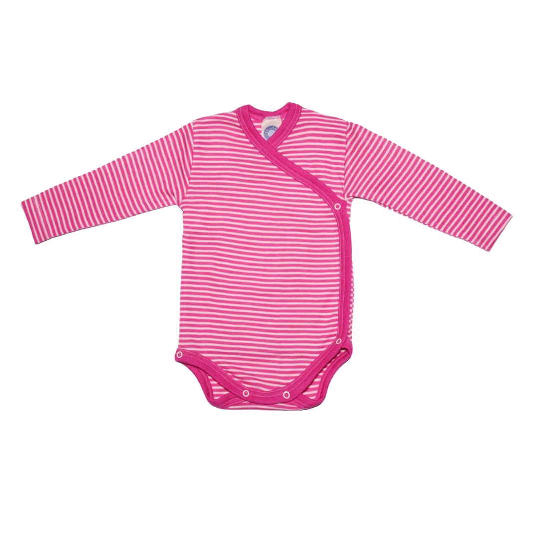 Cosilana wol/zijde wikkelromper – Pink / Natural