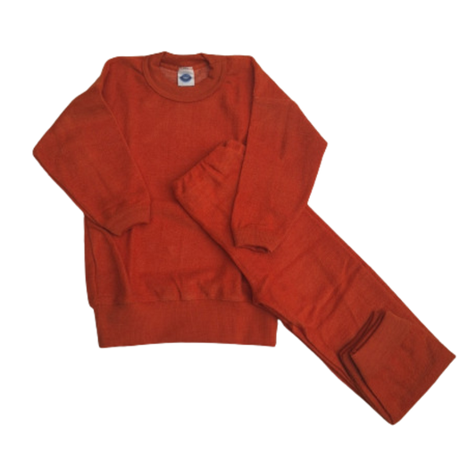 Cosilana wool two-piece pajama set - Saffron