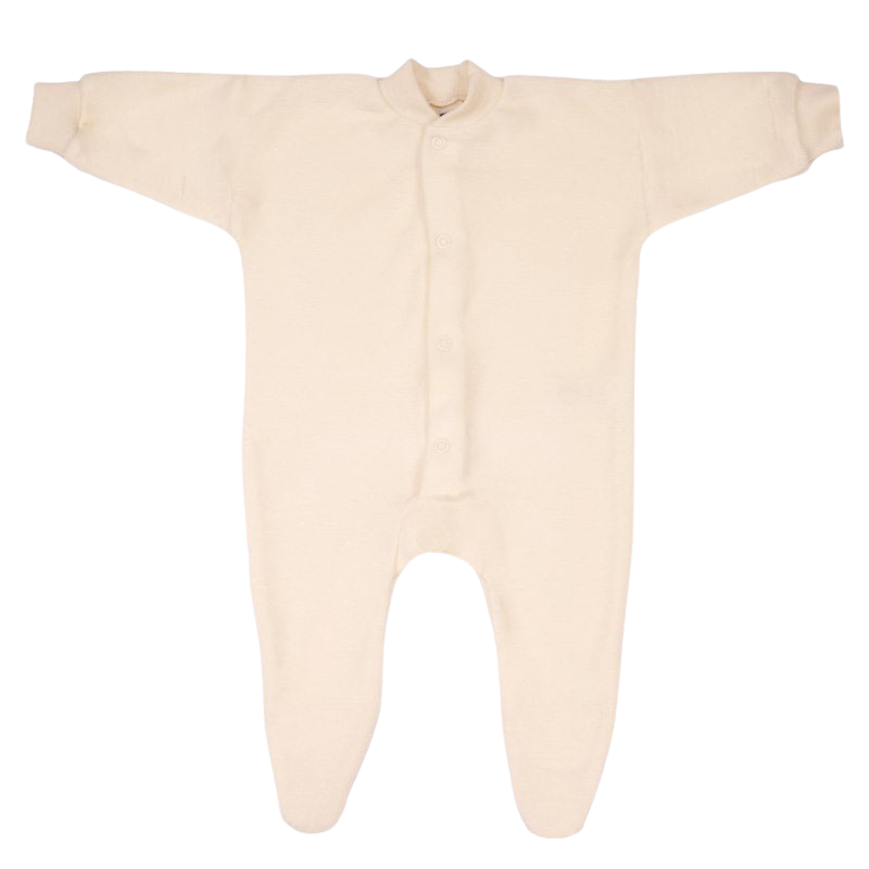 Cosilana wol terry pyjamapakje met voetjes - Nature