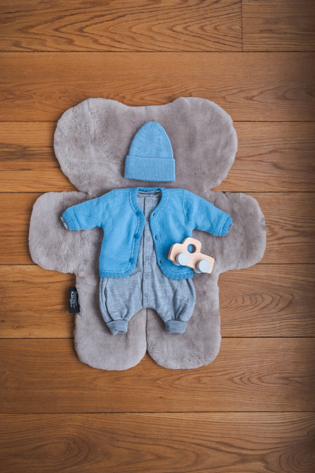 Joha wollen jumpsuit met omslag voetjes - Grijs
