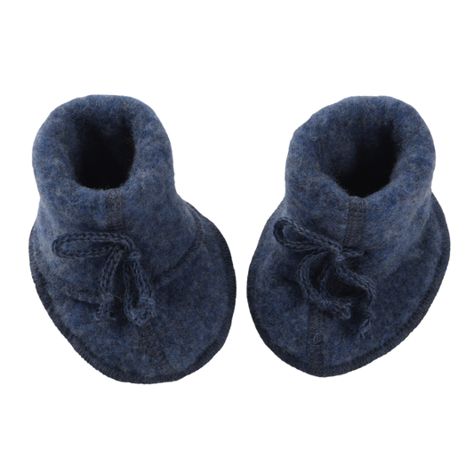 Engel Natur wool fleece baby shoes – Blue