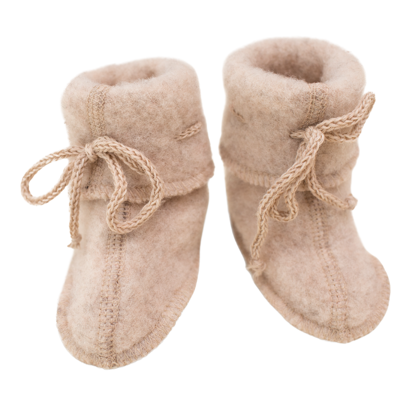 Engel Natur Wollfleece Babyschuhe – Sand