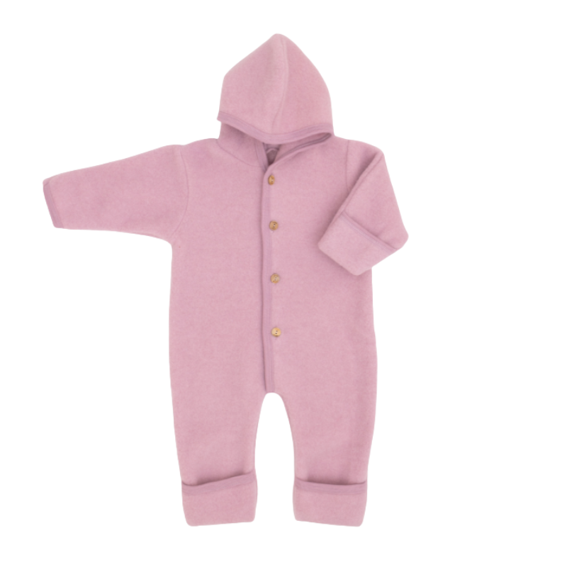 Engel Natur wool fleece overalls - Rosewood melange