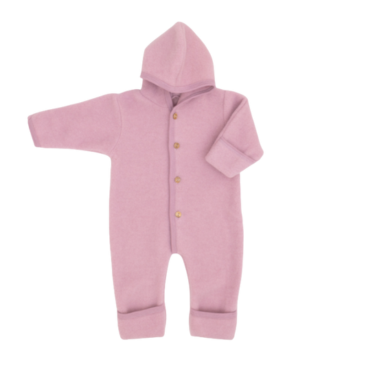 Engel Natur wool fleece overalls - Rosewood melange