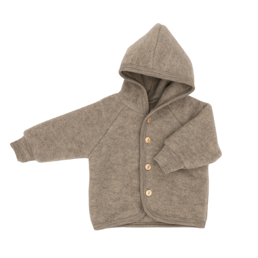 Engel Natur wolf fleece jacket - Walnut melange