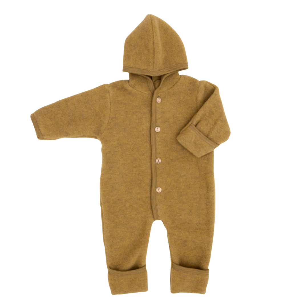 Engel Natur wool fleece overalls - Saffron melange