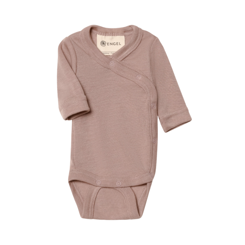 Engel Natur Wickel-Strampler aus Wolle/Seide für Frühchen - Dusty Rose