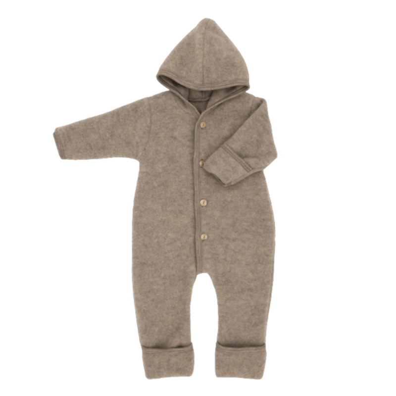 Engel Natur merino wool fleece overalls - Walnut