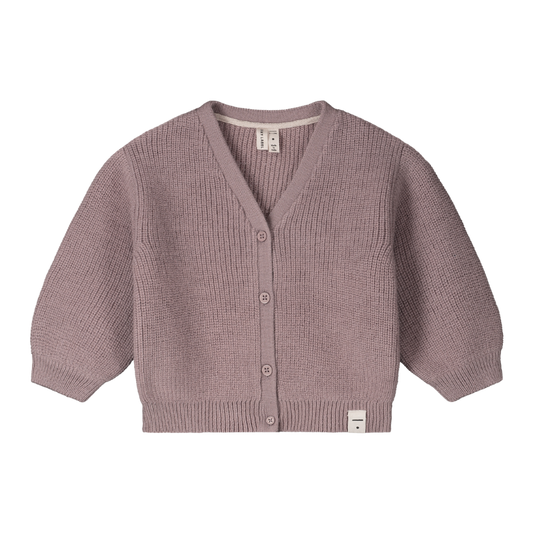 Gray Label knitted wool baby cardigan - Berry