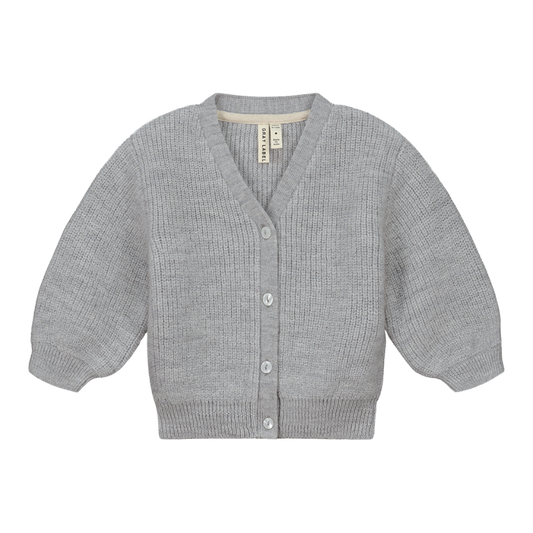 Gray Label knitted wool baby cardigan - Grey Melange