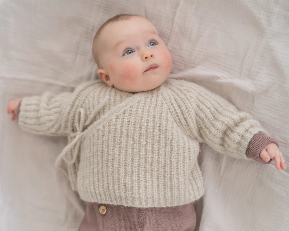 HALFEN alpaca baby wrap cardigan - Beige