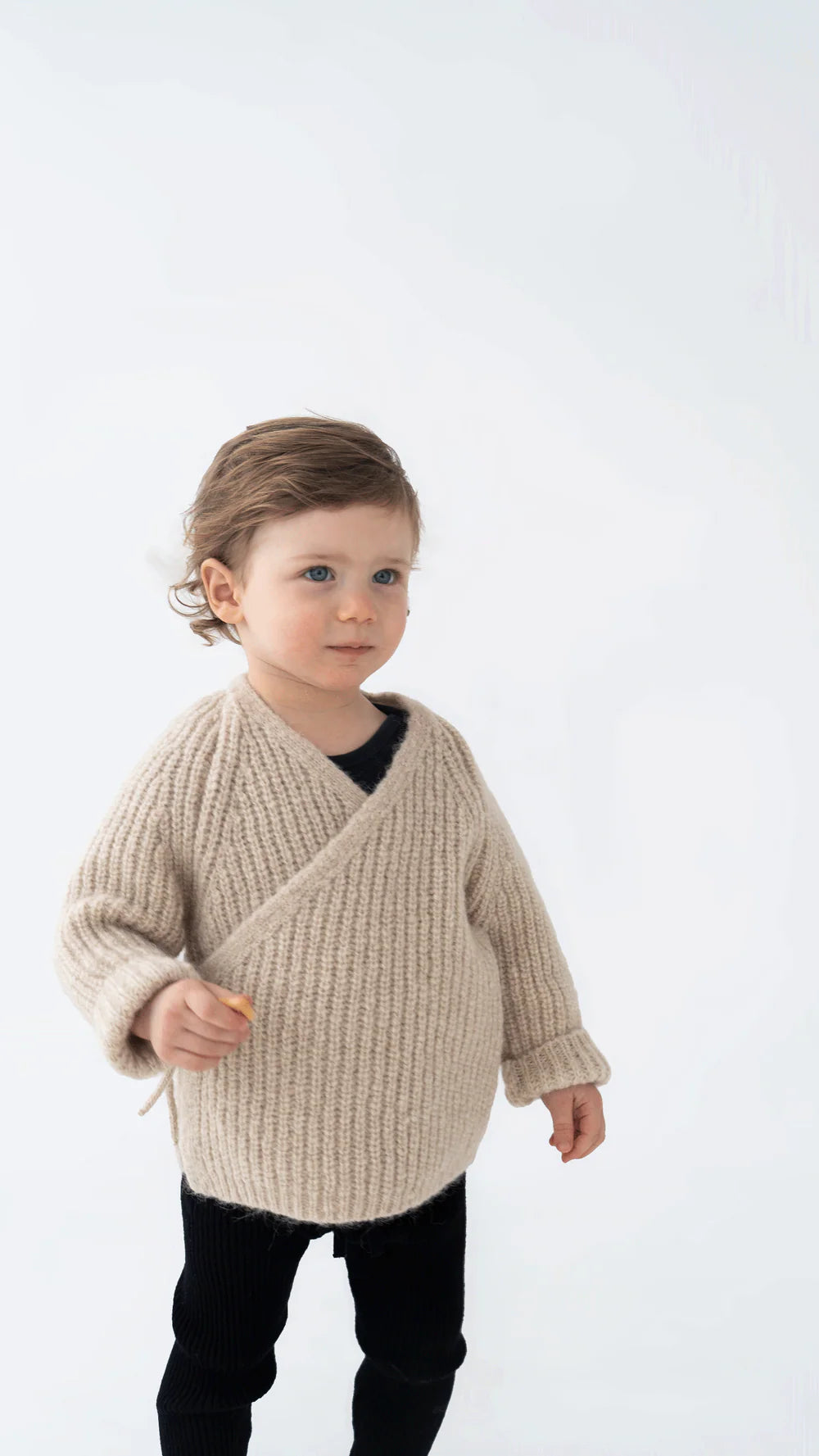 HALFEN alpaca baby wrap cardigan - Beige