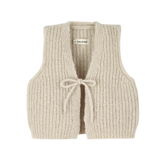 HALFEN alpaca children's vest with bow tie - Beige