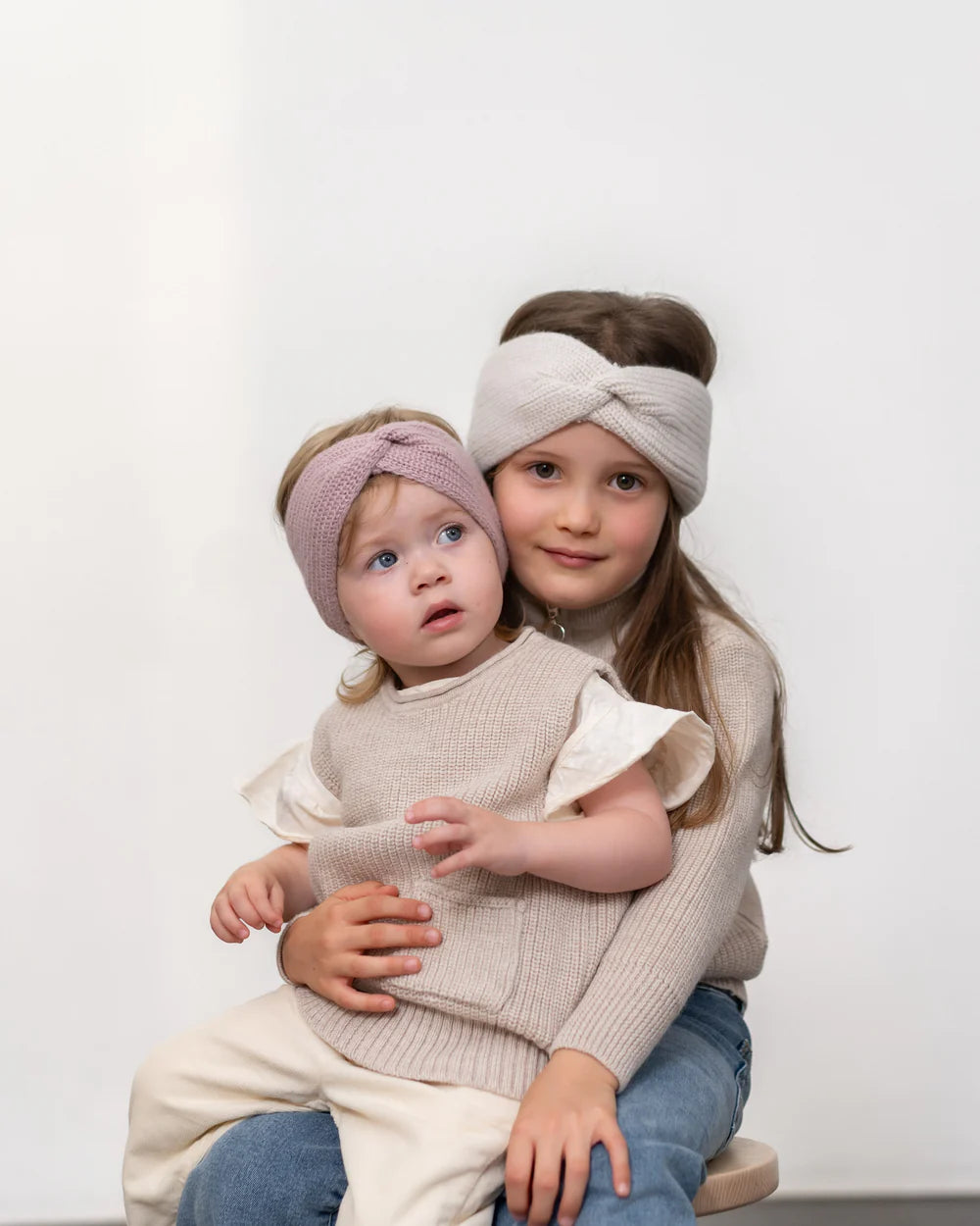 HALFEN cashmere children's headband with knot - Old pink