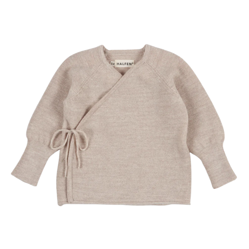 HALFEN wool wrap cardigan - Natural