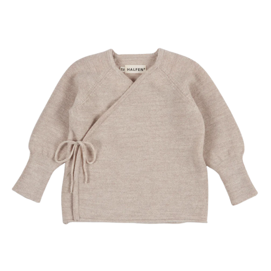 HALFEN wool wrap cardigan - Natural