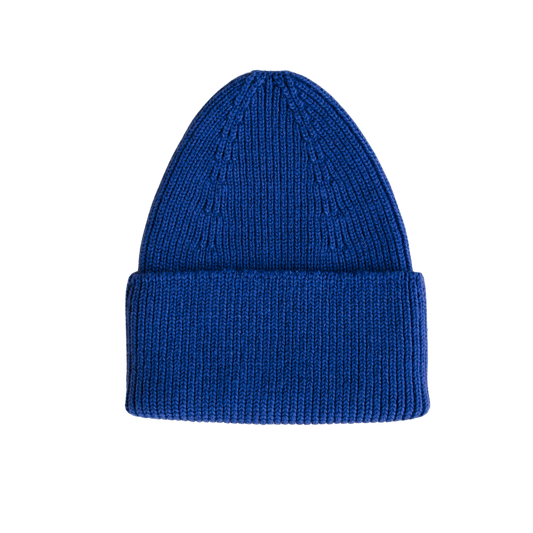 Hvid beanie Fonzie kids - Cobalt Blue