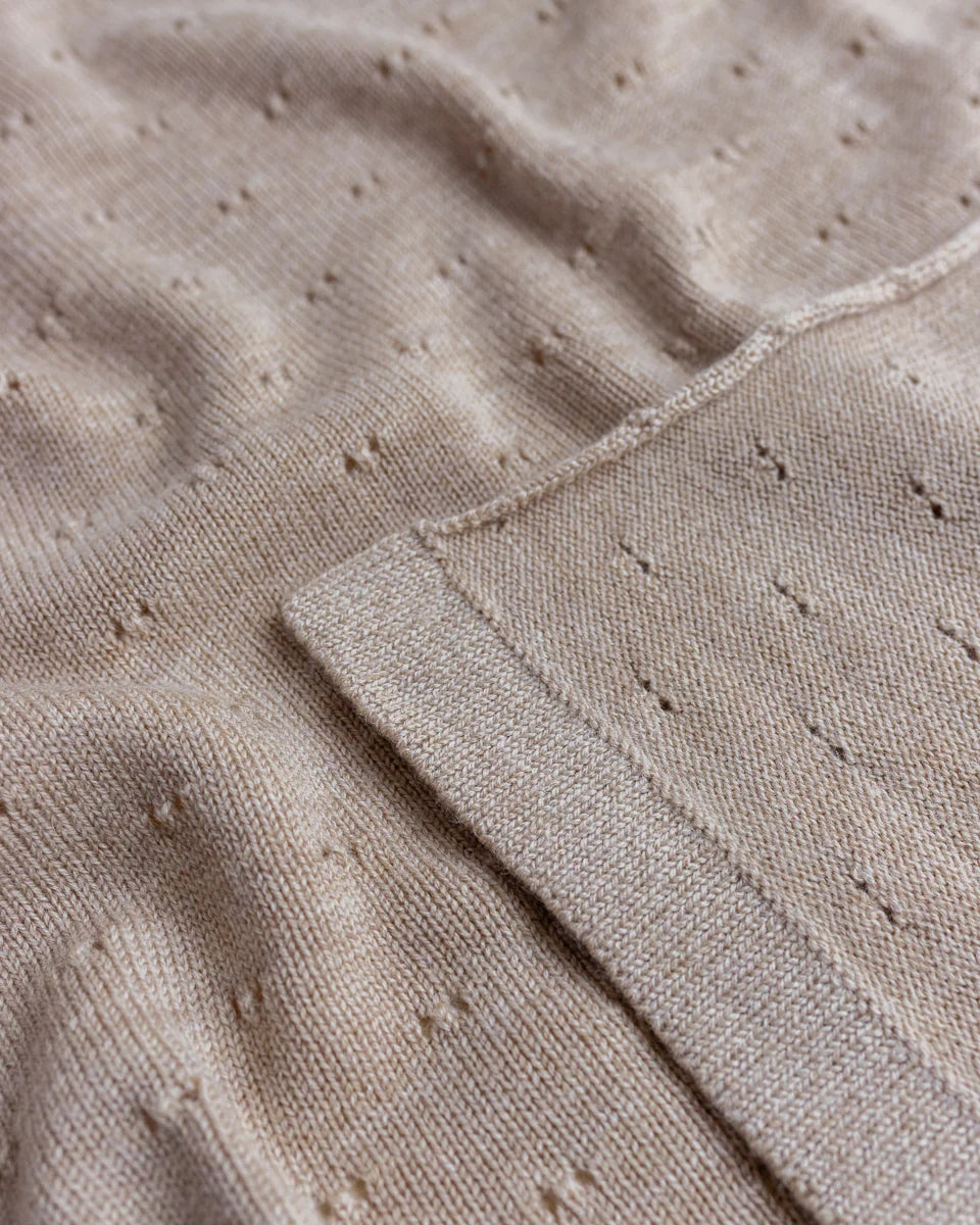 Hvid blanket Bibi - Sand