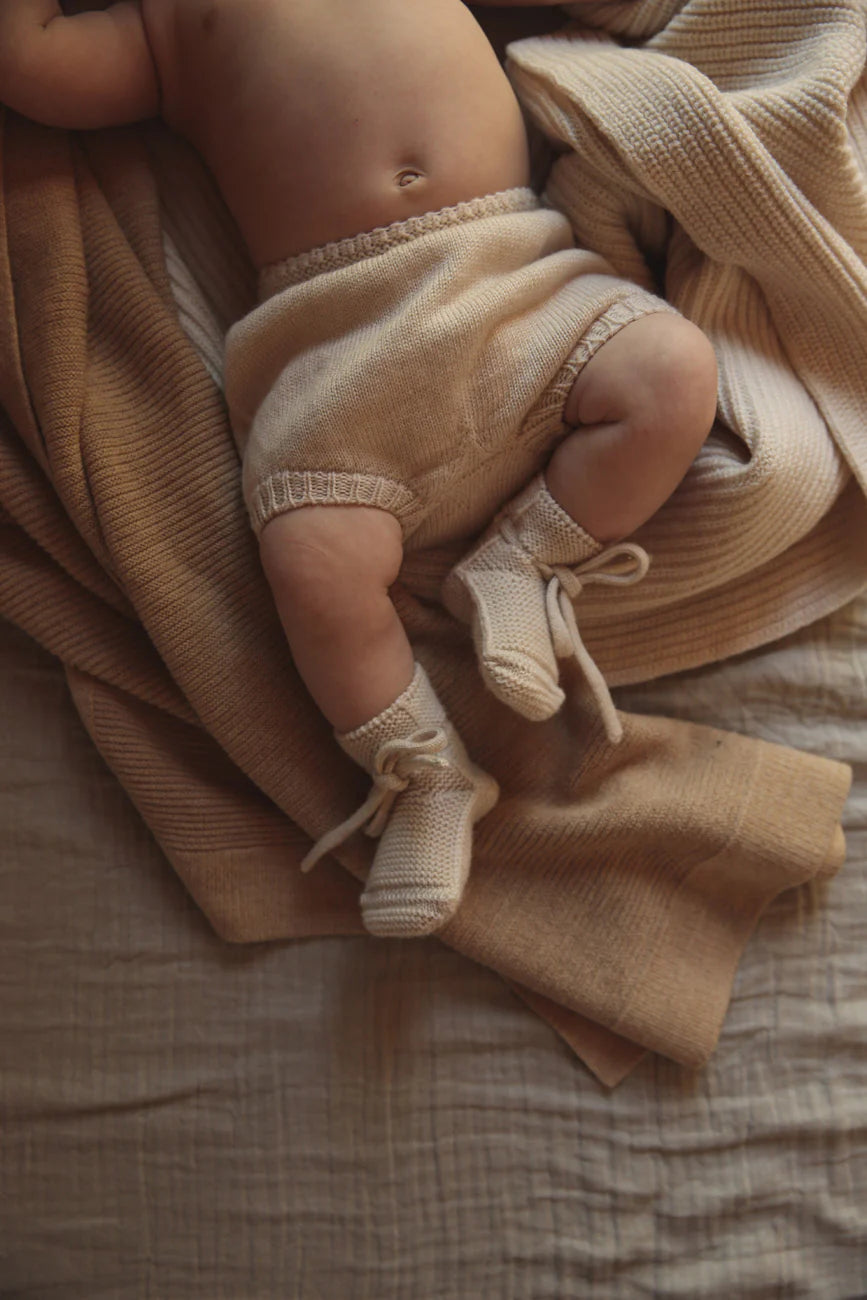 Hvid blanket Gust - Sand