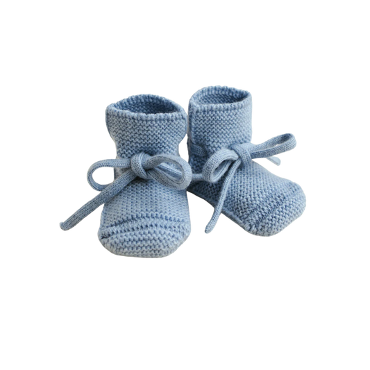 Hvid booties - Light blue