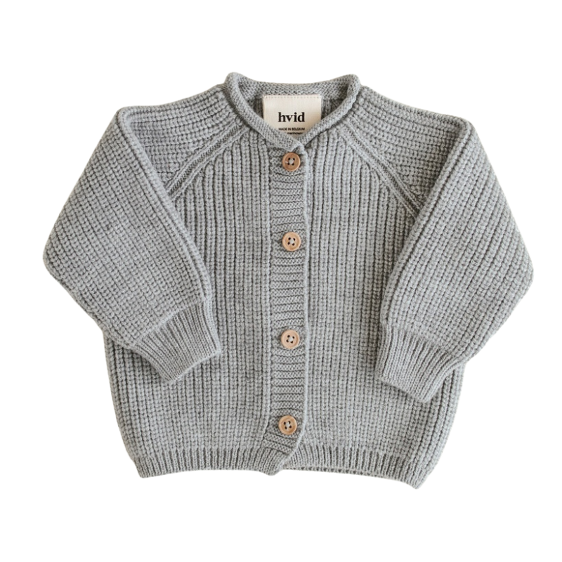 Hvid cardigan Inga AW25/26 - Grey melange