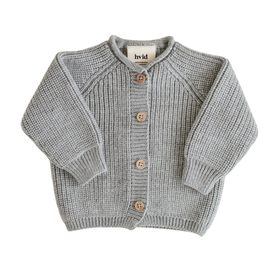 Hvid cardigan Inga AW25/26 - Gray melange