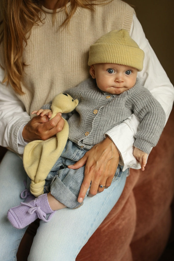 Hvid cardigan Inga AW25/26 - Grey melange
