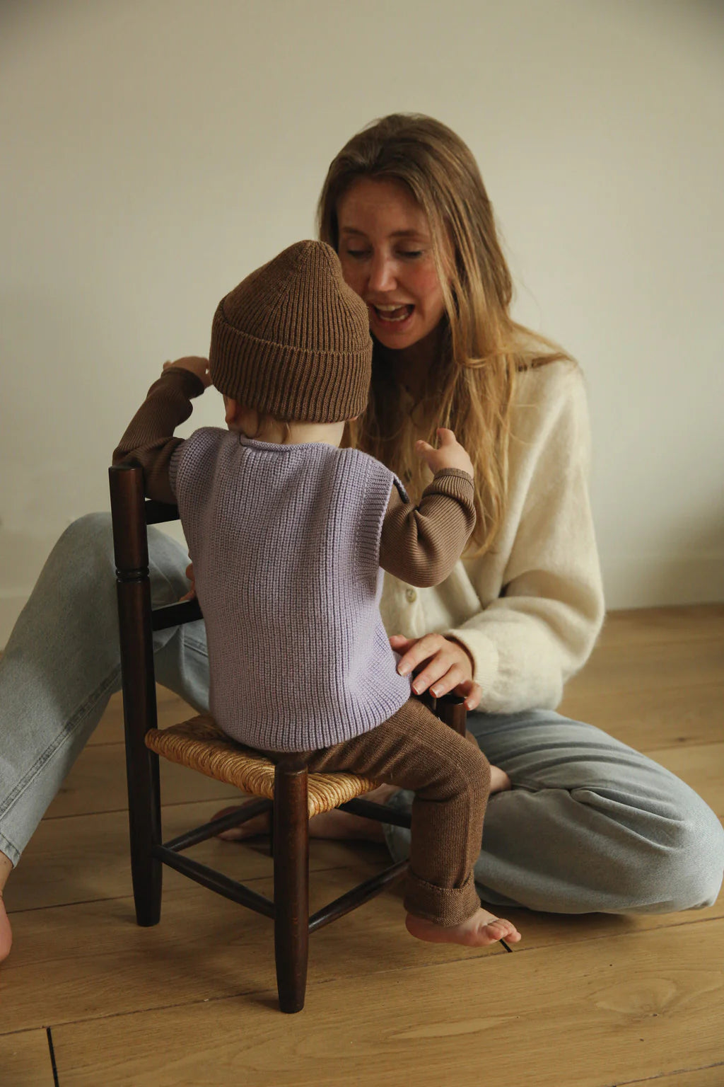 Hvid vest Harvey baby - Lilac