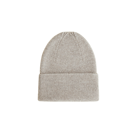 Hvid beanie Fonzie newborn - Pebble