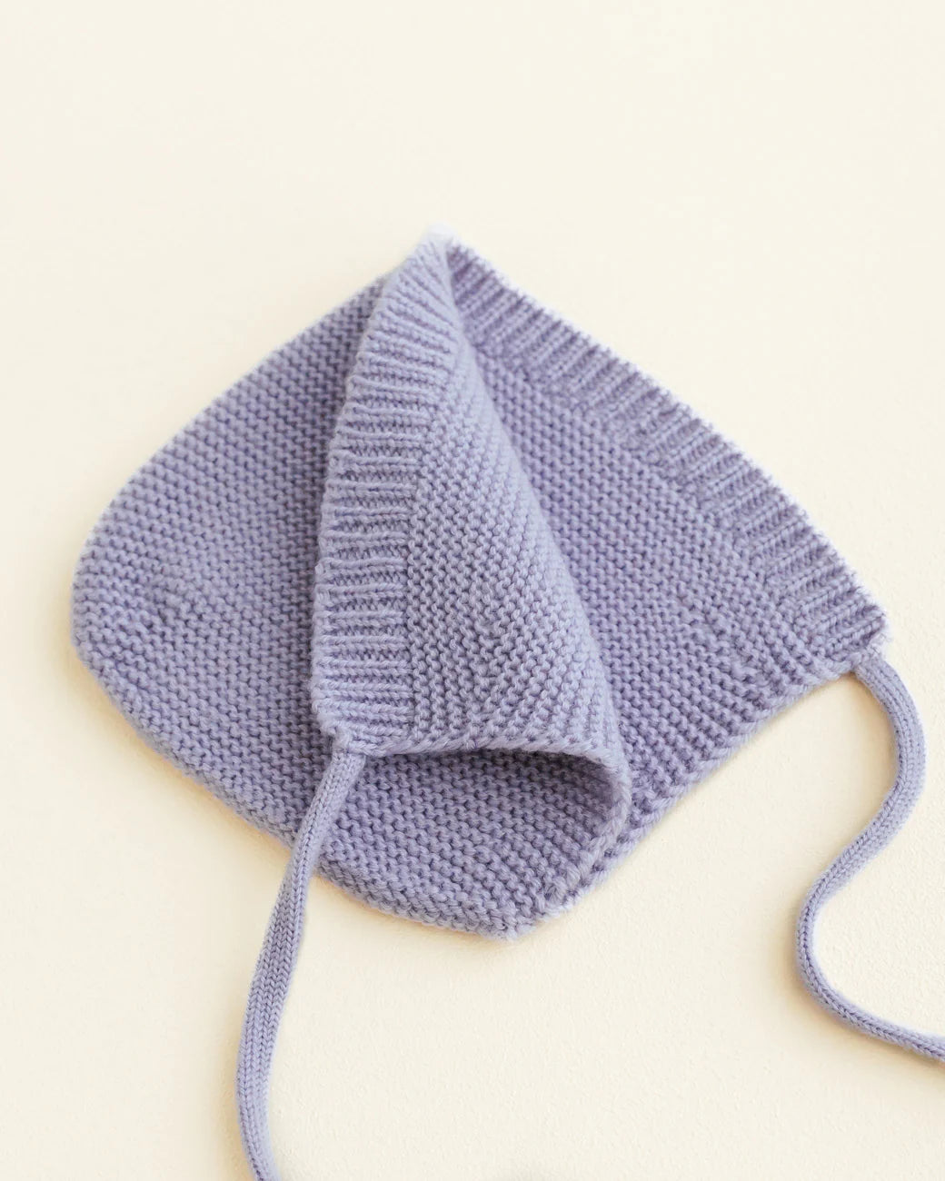 Hvid strikmutsje Dolly - Lilac