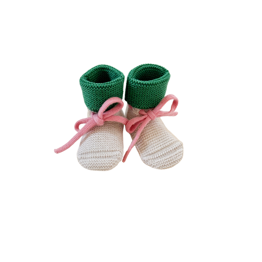 Hvid 'happy' slippers - Cream / Grass