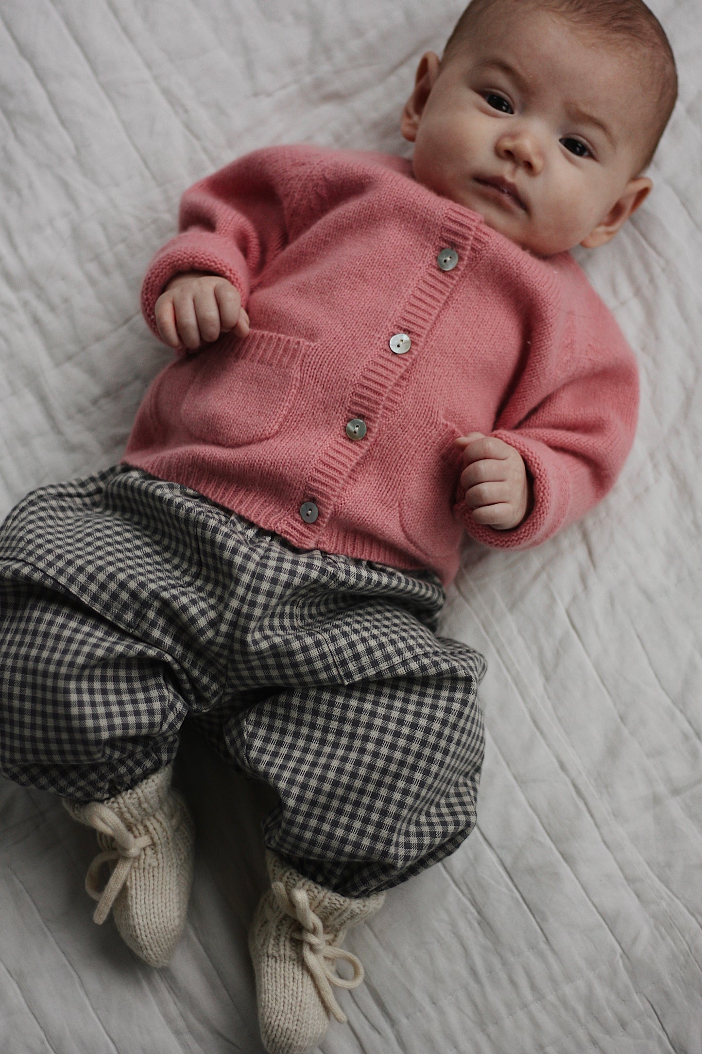 Lalaby cotton baby pants Panda โ Forest Check