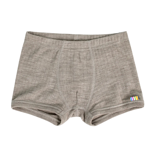 Joha wool boxer shorts for boys - Sesame