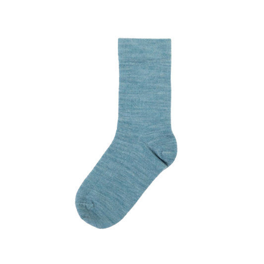 Joha thin wool rib socks - Aqua melange