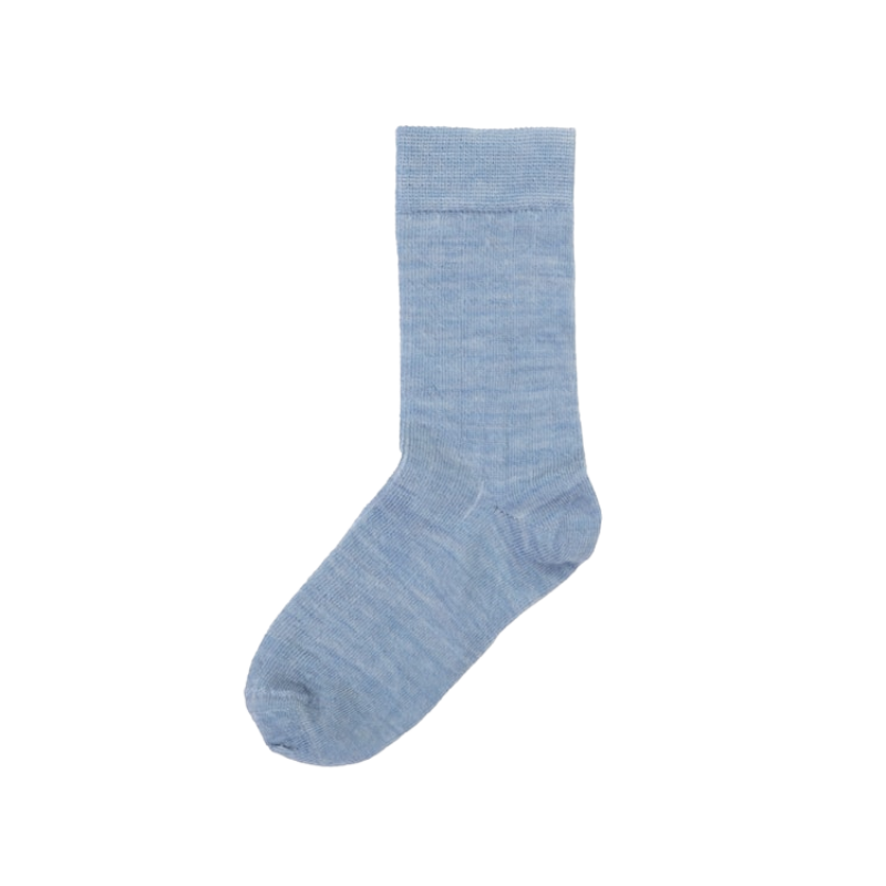Merino wool rib socks - aqua melange