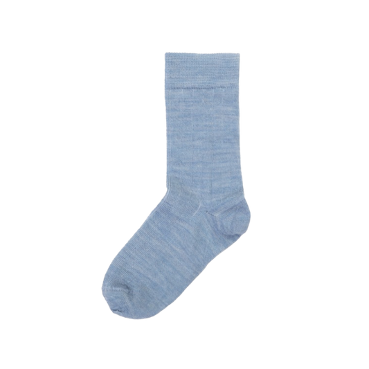 Joha thin wool rib socks - Blue melange