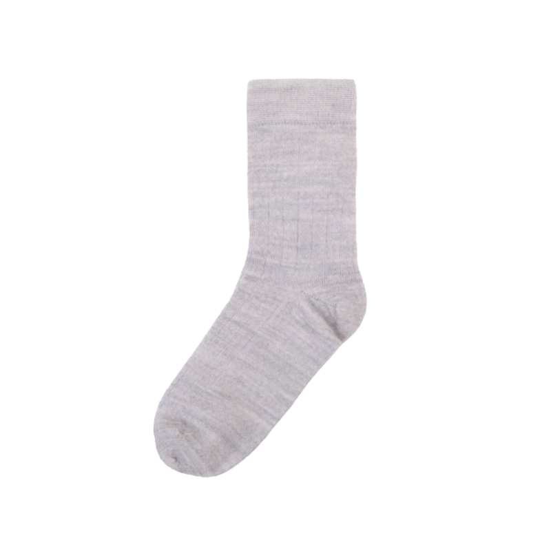 Joha dünne Wollrippsocken - Grau meliert