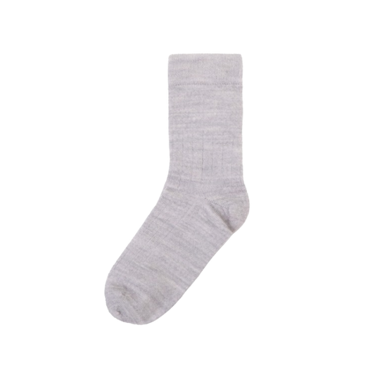 Joha thin wool rib socks - Gray melange