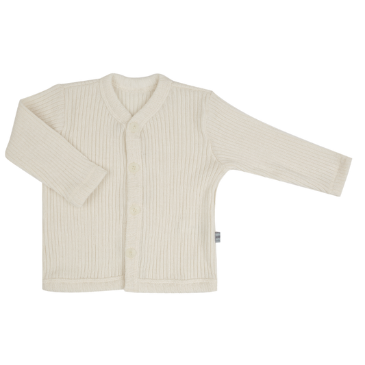 Joha knitted wool ribbed cardigan - Natural