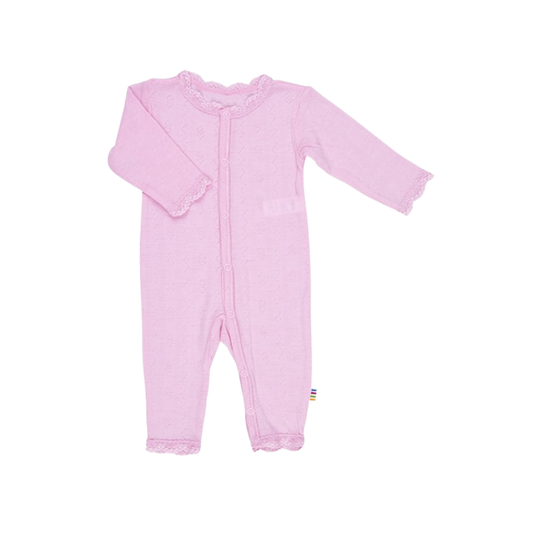 Joha wool/silk jumpsuit pointelle - Prime rose